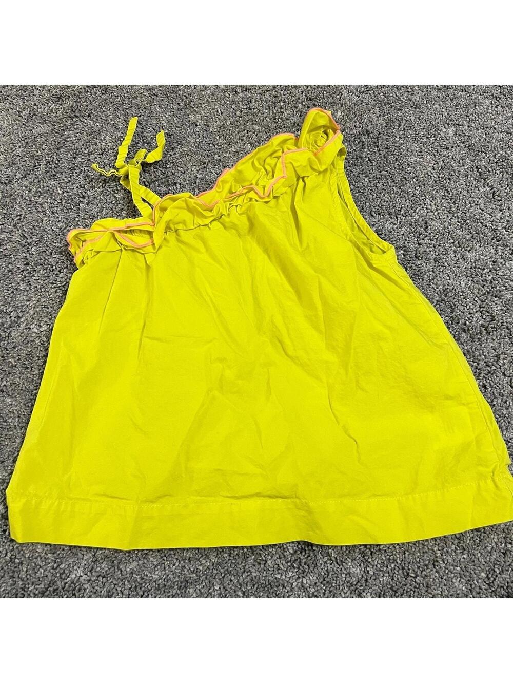 Crewcuts by J.Crew Toddler Girl's Neon Yellow One Shoulder Top size 4